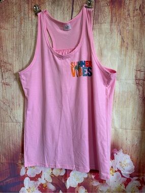 Pink "Summer Vibes" Graphic Tank Top